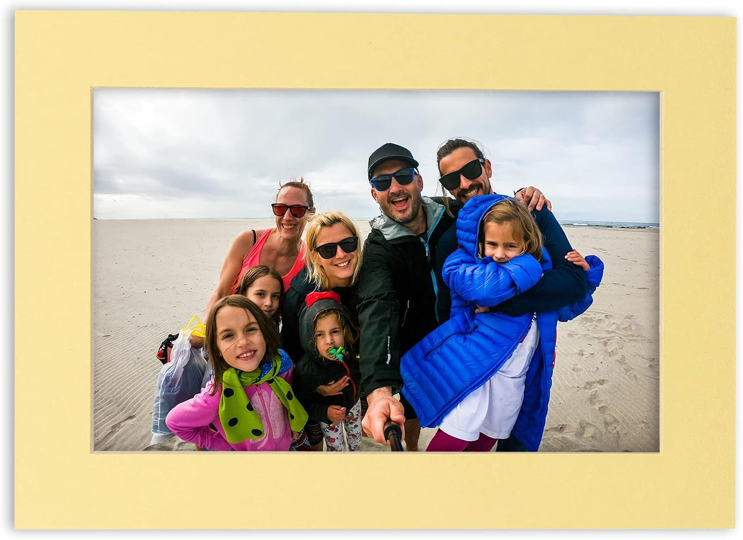 5x7 Mat for 8.5x11 Frame - Precut Mat Board Acid-Free Show Kit with Backing Board, and Clear Bags Soft Yellow 5x7 Photo Matte Made to Fit a 8.5x11 Picture Frame Matboard for Framing, Pack of 10 Mats