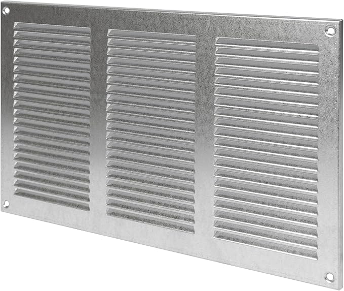 Repa Market 12x8 Inch Air Vent Cover/Galvanized Steel Louvered Grill Cover with Mesh Screen/Wall or Ceiling Vent/Durable Flush Mount HVAC Register for Indoor and Outdoor Ventilation