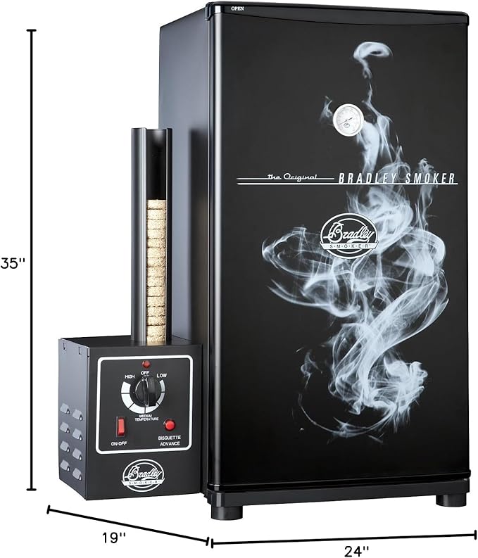 Original Bradley Smoker BS611 4-Rack Natural Draft Vertical Electric Smoker