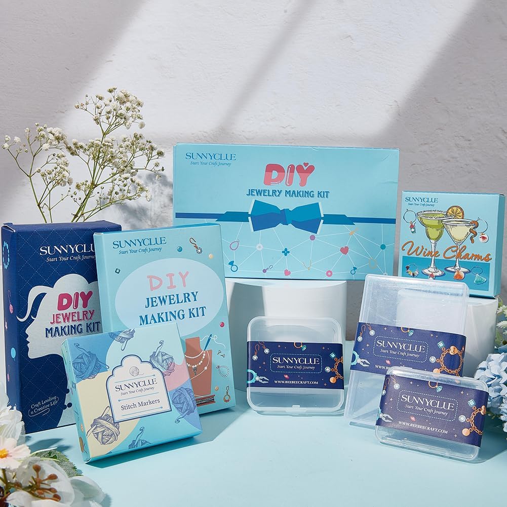 SUNNYCLUE 1 Box 20Pcs Knitting Stitch Markers Polymer Clay Flower Beads Cute Charms Removable Locking Crochet Marker Clip on Crocheting Charms for Sewing Weaving Knitting Yarns DIY Craft Supplies