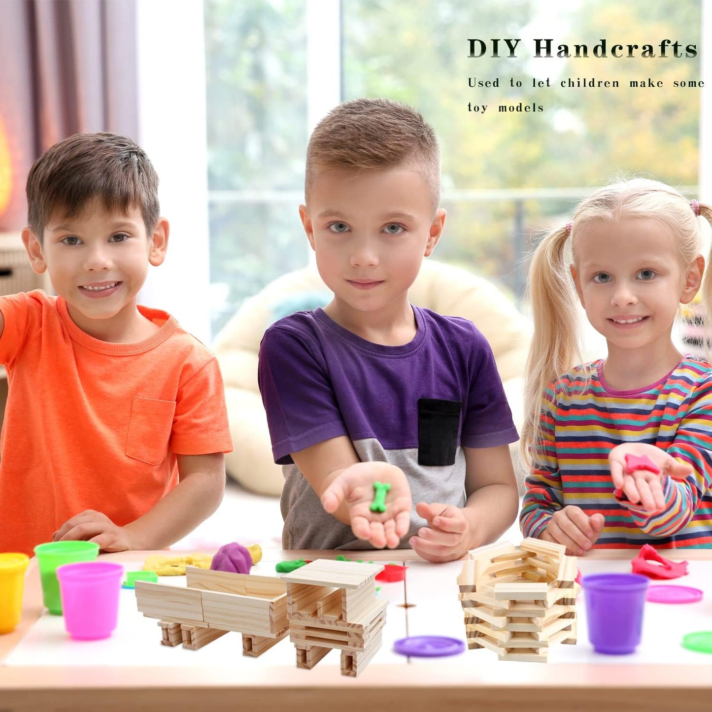 100pcs 15.7x0.35 Inch Strong Natural Bamboo Sticks, Wooden Craft Sticks, Extra Long Sticks, Wood Strips for Craft Projects