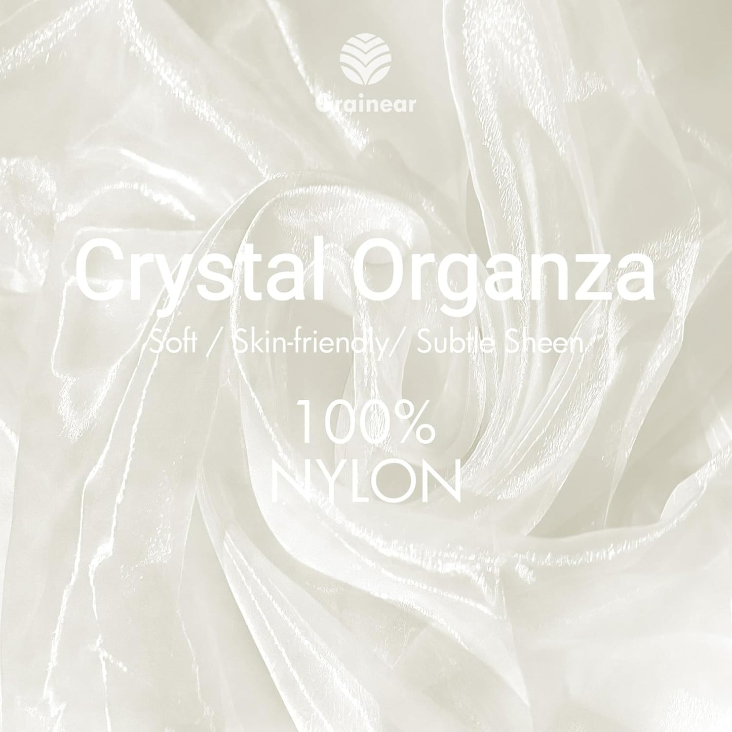 Ivory Crystal Organza Fabric – 16" x 5 Yards Lightweight Sheer Tulle for Bows, Tutus, Table Runners, Gift Wrapping, Crafts & DIY Sewing (Folded Package)