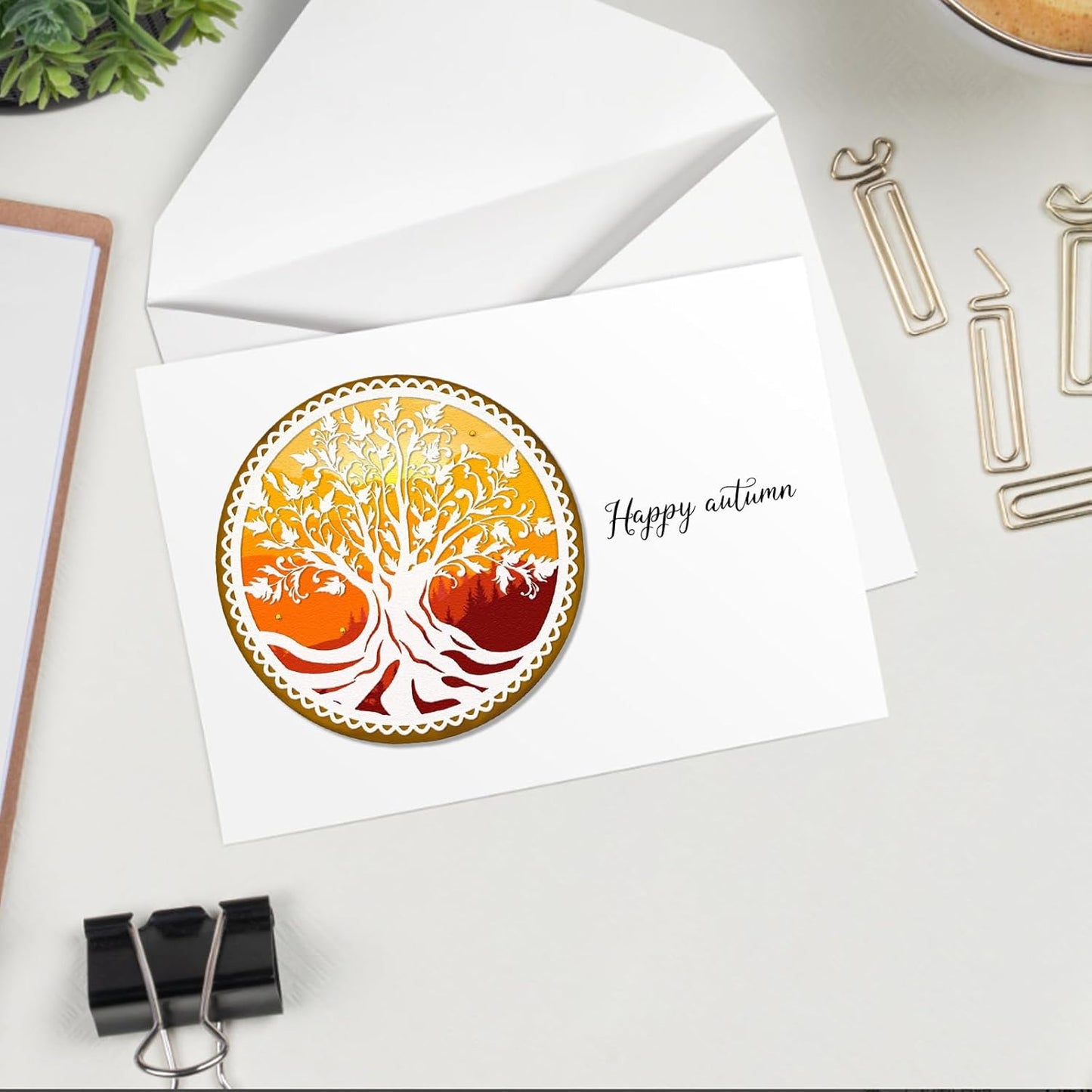 Tree Frame Metal Cutting Dies for Card Making, Tree Leaves Round Frame Die Cuts Carbon Steel Embossing Stencil Template Cutting Tools for DIY Scrapbooking Paper Card Photo Album Craft Supplies