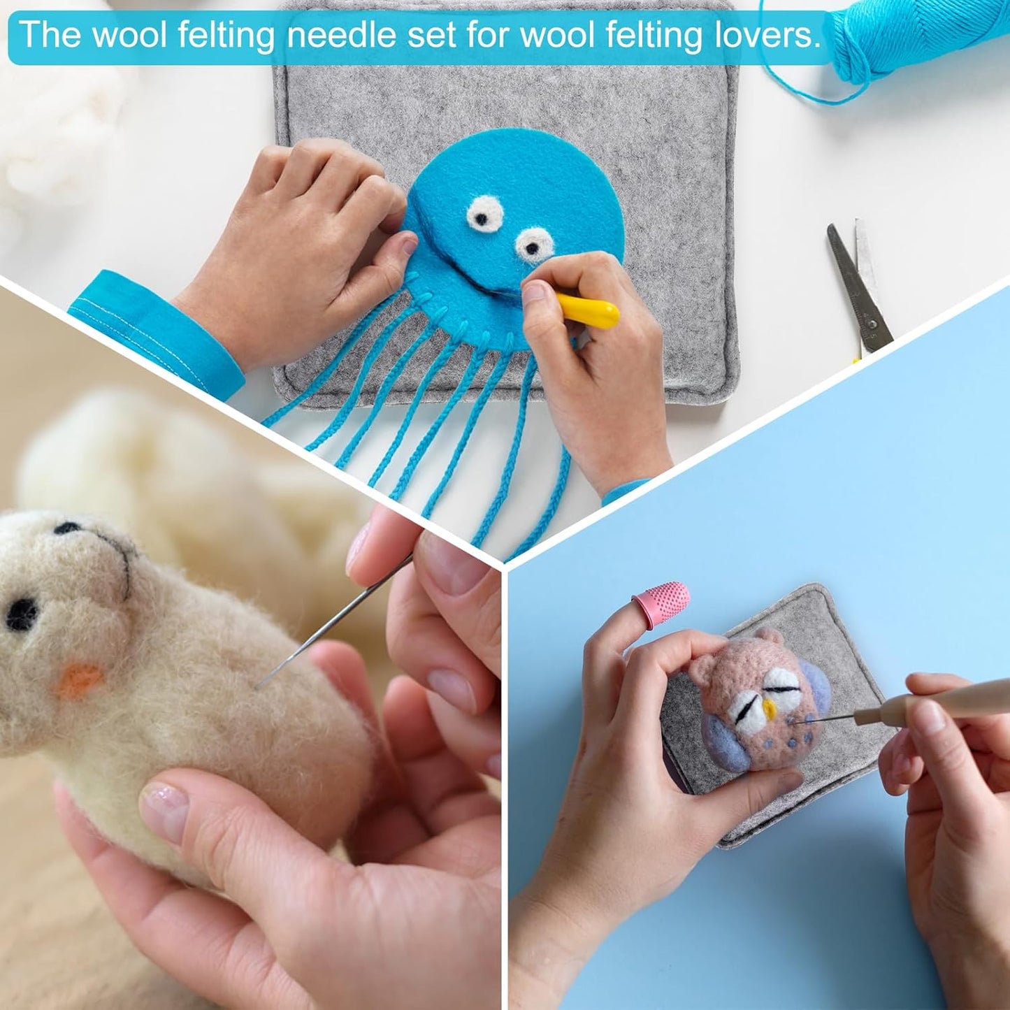 HARFINGTON Needle Felting Pad 11.22"x11.02"x1.38" Wool Needle Felting Mat Sponge Foam Pad Block for Needle Felting Projects