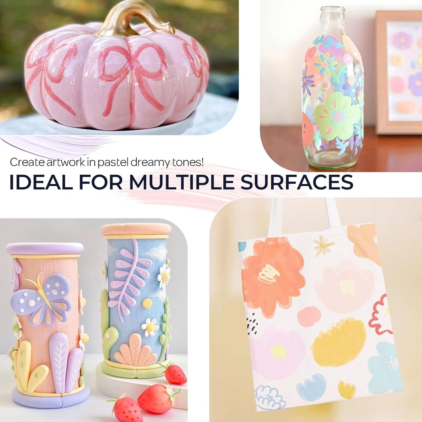 Nicpro 20 Colors Pastel Acrylic Paint Set (8.45 oz, 250 ml), Large Bulk Pastel Acrylic Paint, Non Toxic Art Painting Supplies for Canvas, Rock, Wood, Fabric, Ceramic, Craft, with Knife Color Wheel