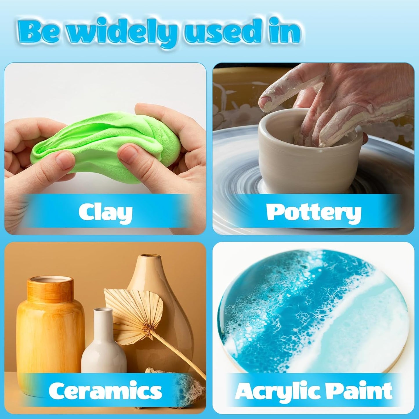 CALPALMY (2-Pack) 100ml Gloss Glaze Varnish Kit for Air Dry Clay Sealer, Waterproof, Gloss Finish - Prevent Cracking and Scratches for Clay, Pottery, Ceramics, Acrylic Paint