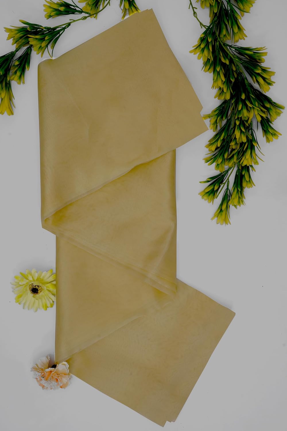 Organza Fabric 10 Yard Bridal Solid Sheer Bolt for Home Décor, Table Décor, Bridal, Fashion, Crafts, Decorations Silky Shiny Organza 44" - (10 Yard, Champagne)