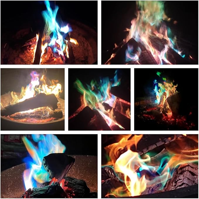 Fire Color Changing Packets for Campfire, Bonfire & Outdoor Fireplaces - Magical Color Flame Packets