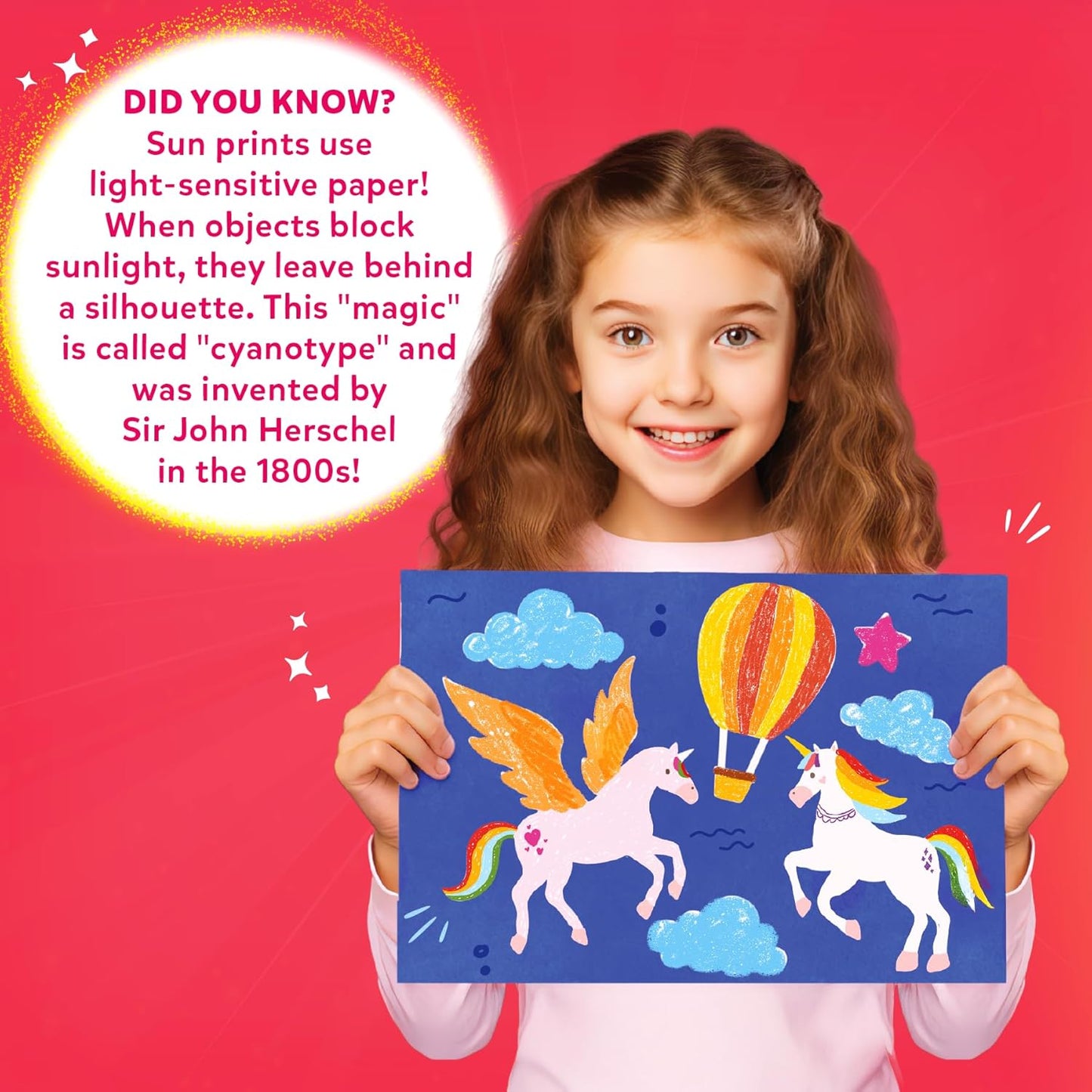 Skillmatics Sun Paper Art Kit - STEM Craft Kit for Kids with Decorative Paper, Stencils & Markers, Unicorn & Princess Designs, Mess-Free Indoor Fun, Gifts for Girls Ages 4, 5, 6, 7, 8, 9, 10, 11, 12