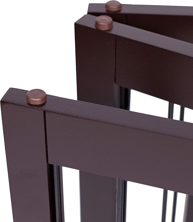 Internet's Best Traditional Wire Dog Gate - 4 Panel - 30" Tall - Espresso