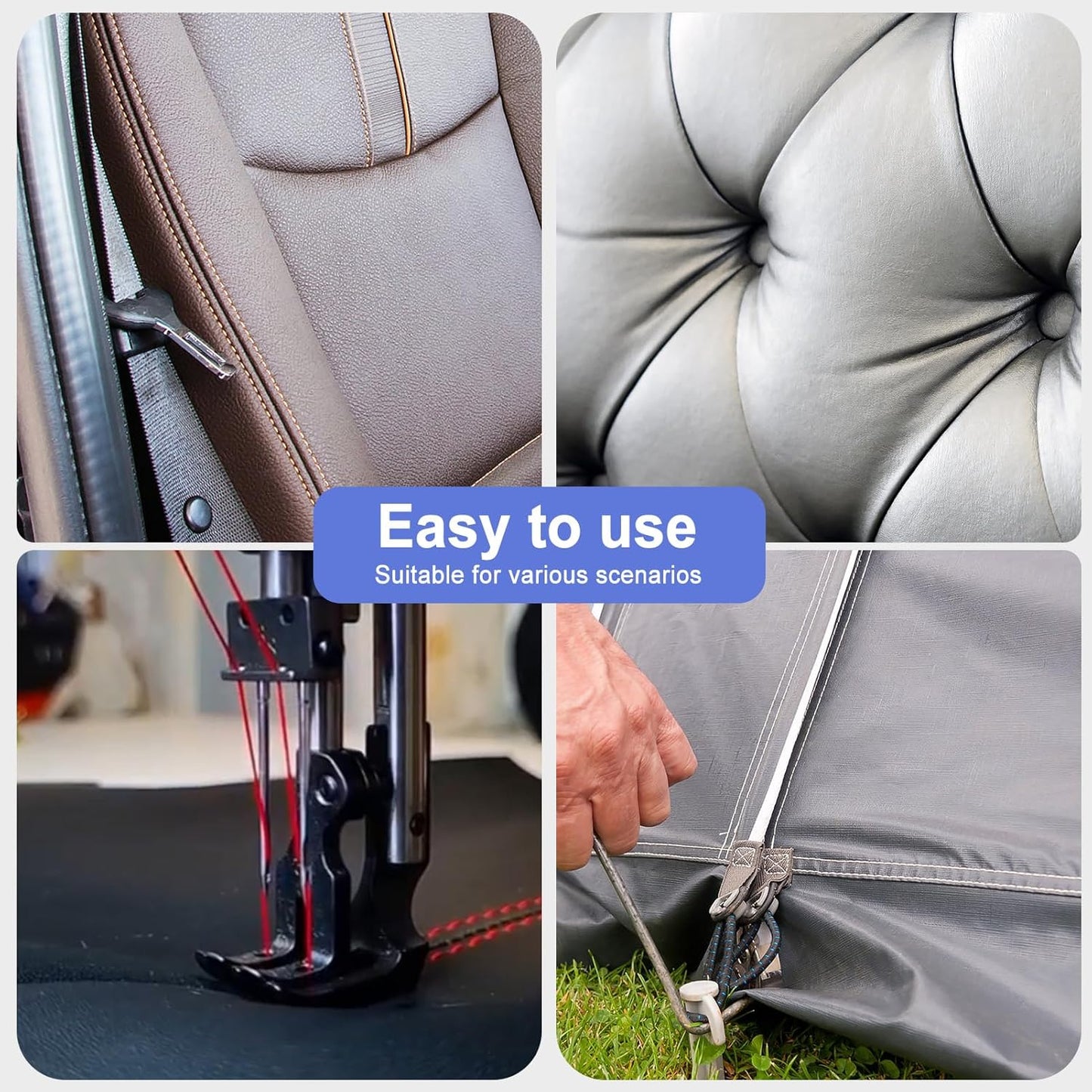 Extra Strong Bonded Nylon Thread #69 Tex70 – 16 OZ, 6000yds, Versatile Stitching Solution for Leather, Upholstery, Canvas Repair and More (Ivory)