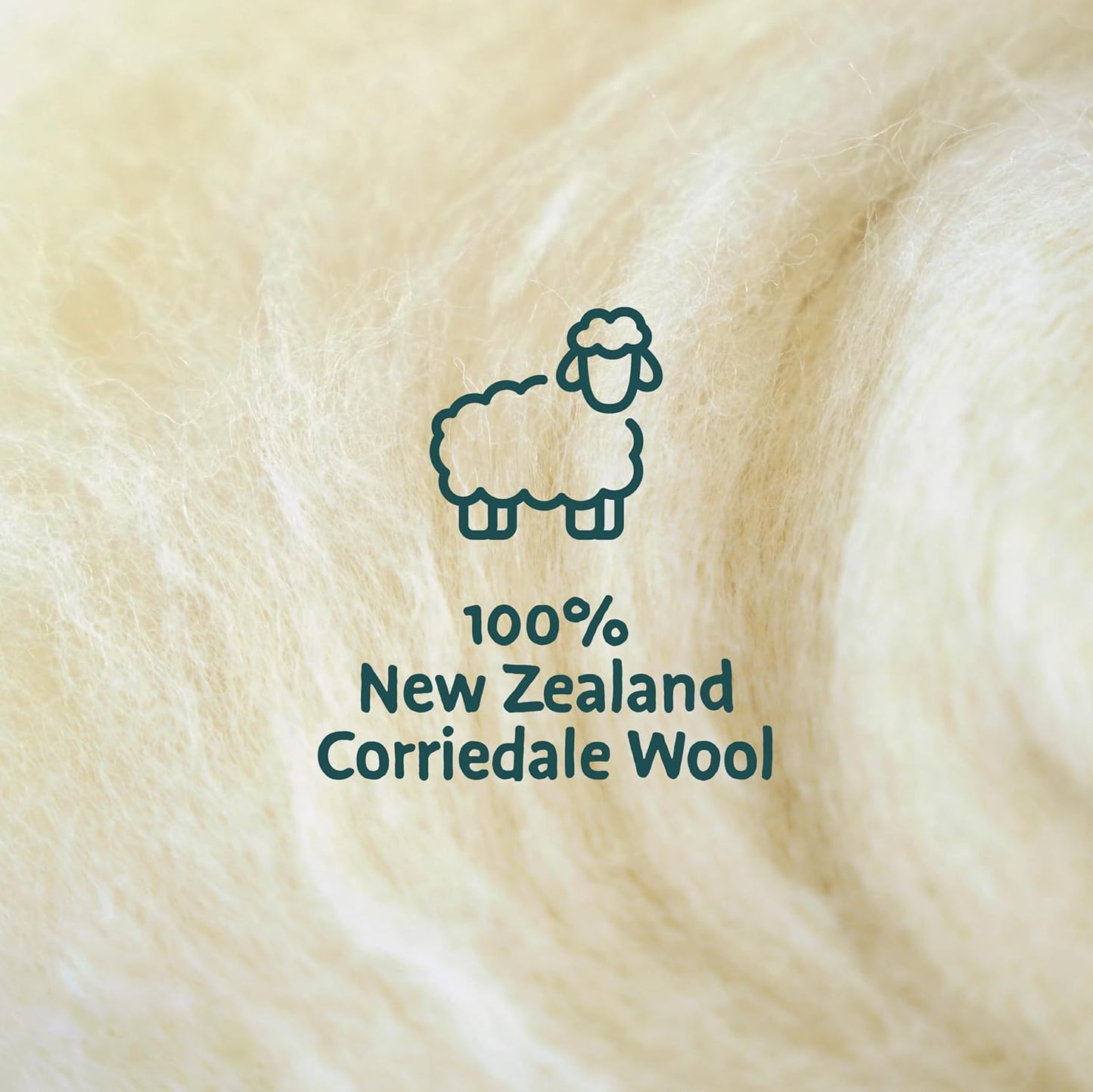 Woolbuddy Needle Felting Wool, Carded Core Wool, White Roving for Wet Painting, DIY Dryer Balls, Felting Pads, Supplies, and Bulk Chunky Yarn (15.7oz)