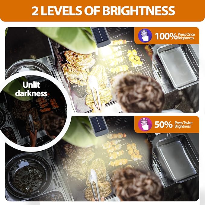 Grill Light for Outdoor Grill,Solar Rechargeable 400Lumens&360° Rotation BBQ Light with Auto On/Off, LED Grill Lights for BBQ Smokers with Hood Grill Accessories,Grill Gifts for Parents/Husbands