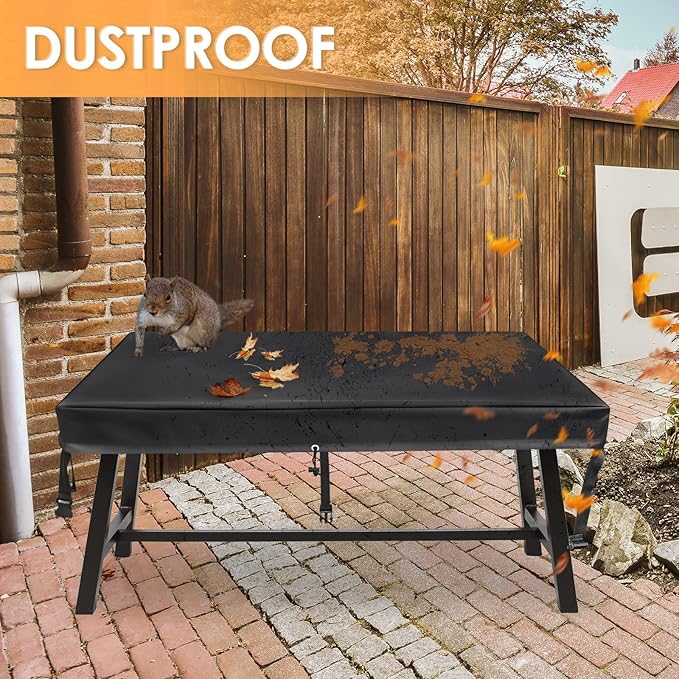 TOHONFOO Rectangular Patio Table Cover - Waterproof Anti-UV Outdoor Dining Table Cover - Outdoor Patio Furniture Cover 80" L x 40" W x 6" H