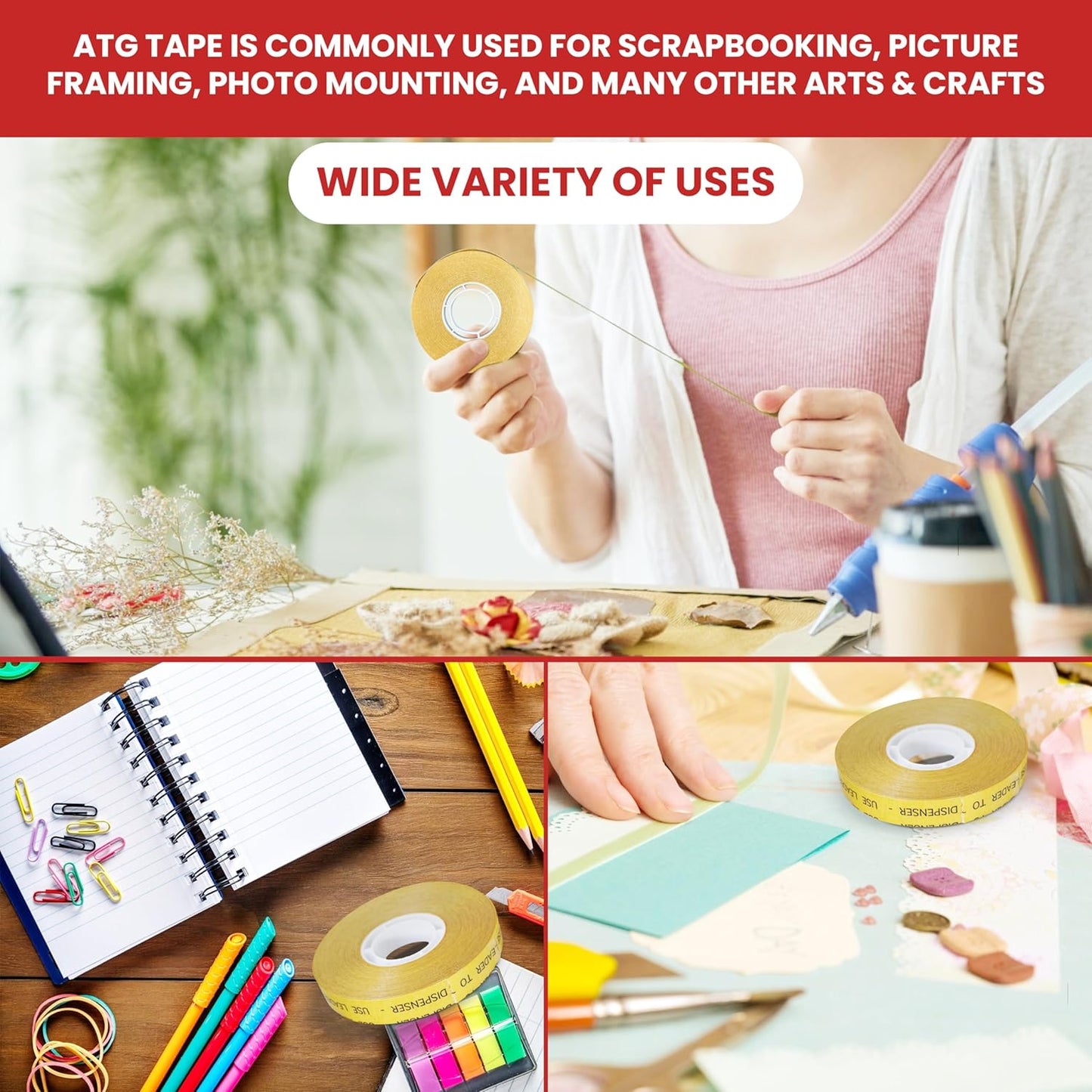 GGR Supplies T.R.U. ATG-7502 ATG Tape (Acid Free Adhesive Transfer Tape): 36 yds. 1/2 in. (Pack of 72)