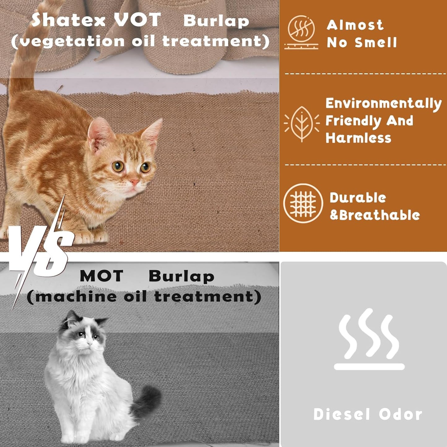 Shatex Natural Burlap Roll,36inch x 18ft High Density Burlap Fabric for Craft Projects,Table Runners,Weddings Decor,Christmas Decorations