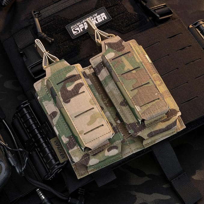 EXCELLENT ELITE SPANKER Tactical Open-Top Single/Double/Triple Molle Mag Pouch for Pistol Mag Pouch Tactical Bag Accessories Holder