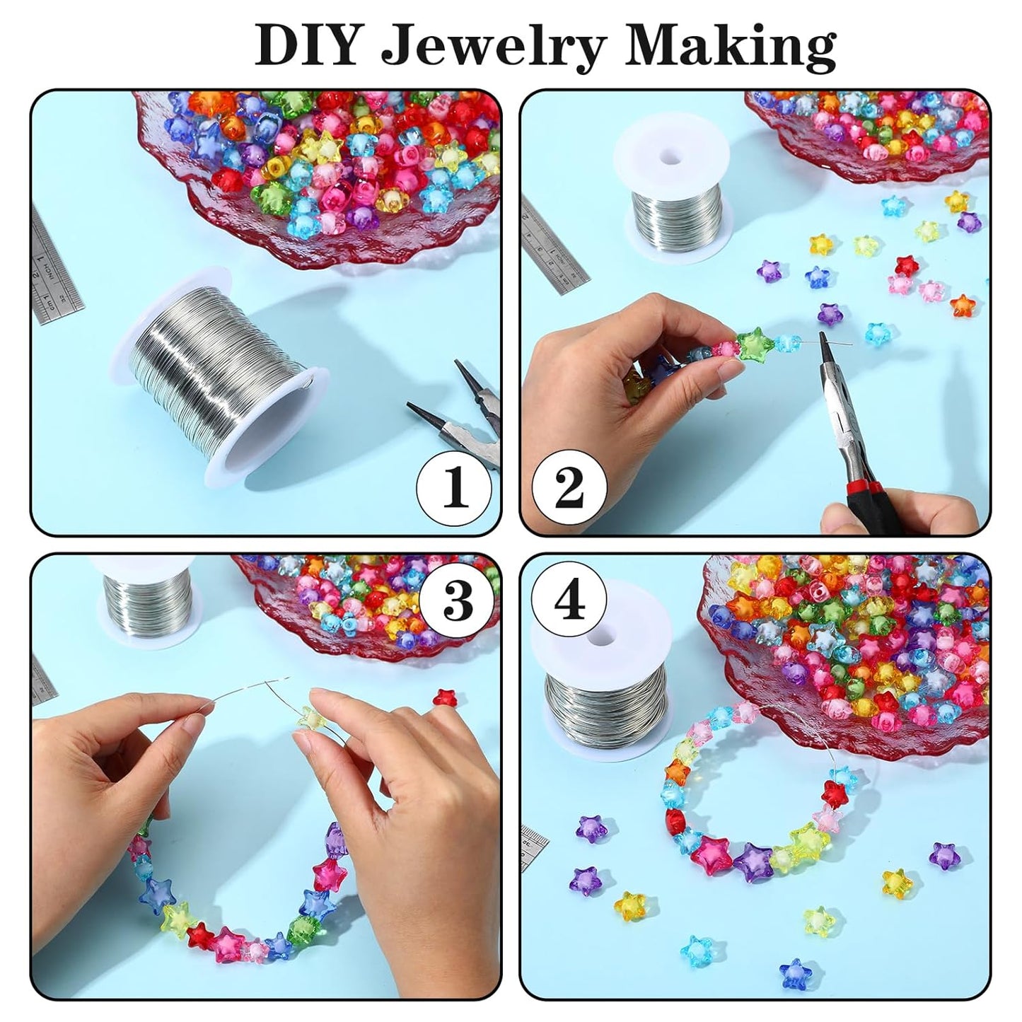 5 Rolls Jewelry Making Wire 18, 20, 22, 24, 26 Gauge Copper Craft Wire Bendable Metal Jewlery Wires Kit Silver Beading Wires for Jewelry Making Supplies and Crafting, 5 Size(Silver)