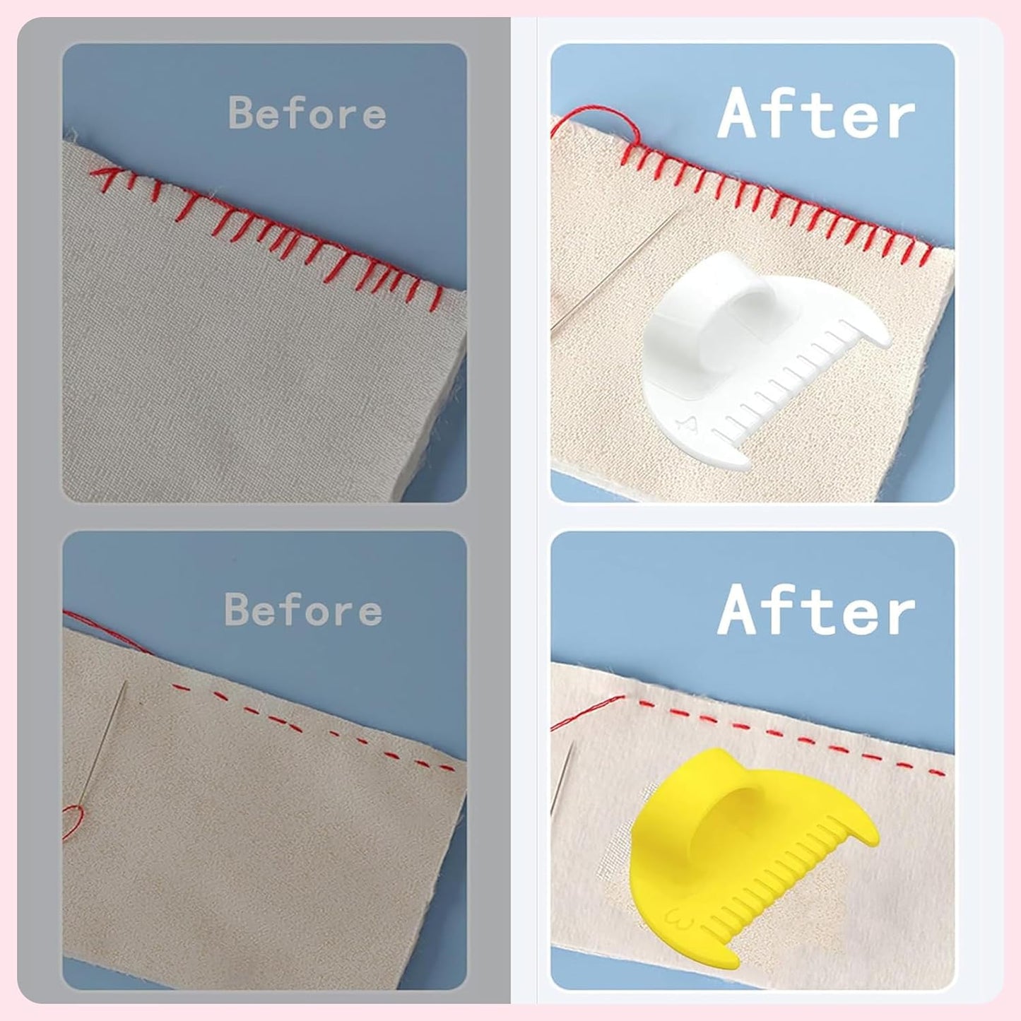 4mm Seam Guide for Hand Sewing Edge Lockranding Tool, Sewing Needle Gauge Measuring Tool, Mini Finger Ruler Kit Ideal for Leather/Fabric/Craft Sew, White 1 Pcs