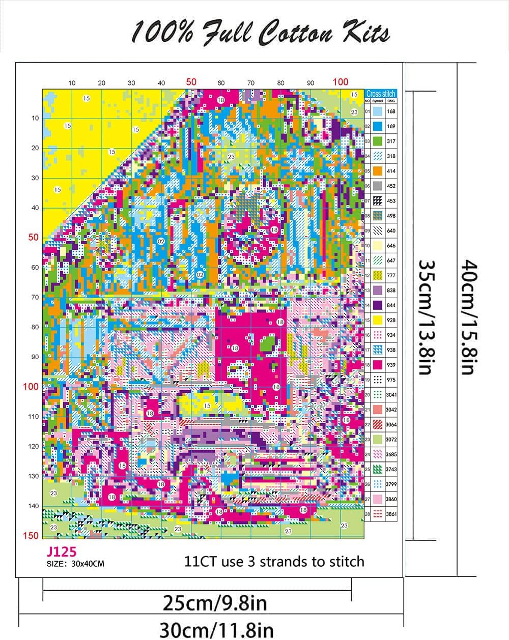 Christmas Stamped Cross Stitch Kits - Red Truck Counted Cross Stitch Kits for Beginners Adults Needlepoint Cross-Stitch Patterns Dimensions Needlecrafts Embroidery Kits Arts and Crafts