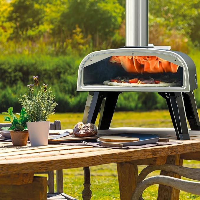 Pizza Oven Outdoor 12" Wood Fired Pizza Ovens Pellet Pizza Stove for outside, Portable Stainless Steel Pizza Oven for Backyard Pizza Ovens