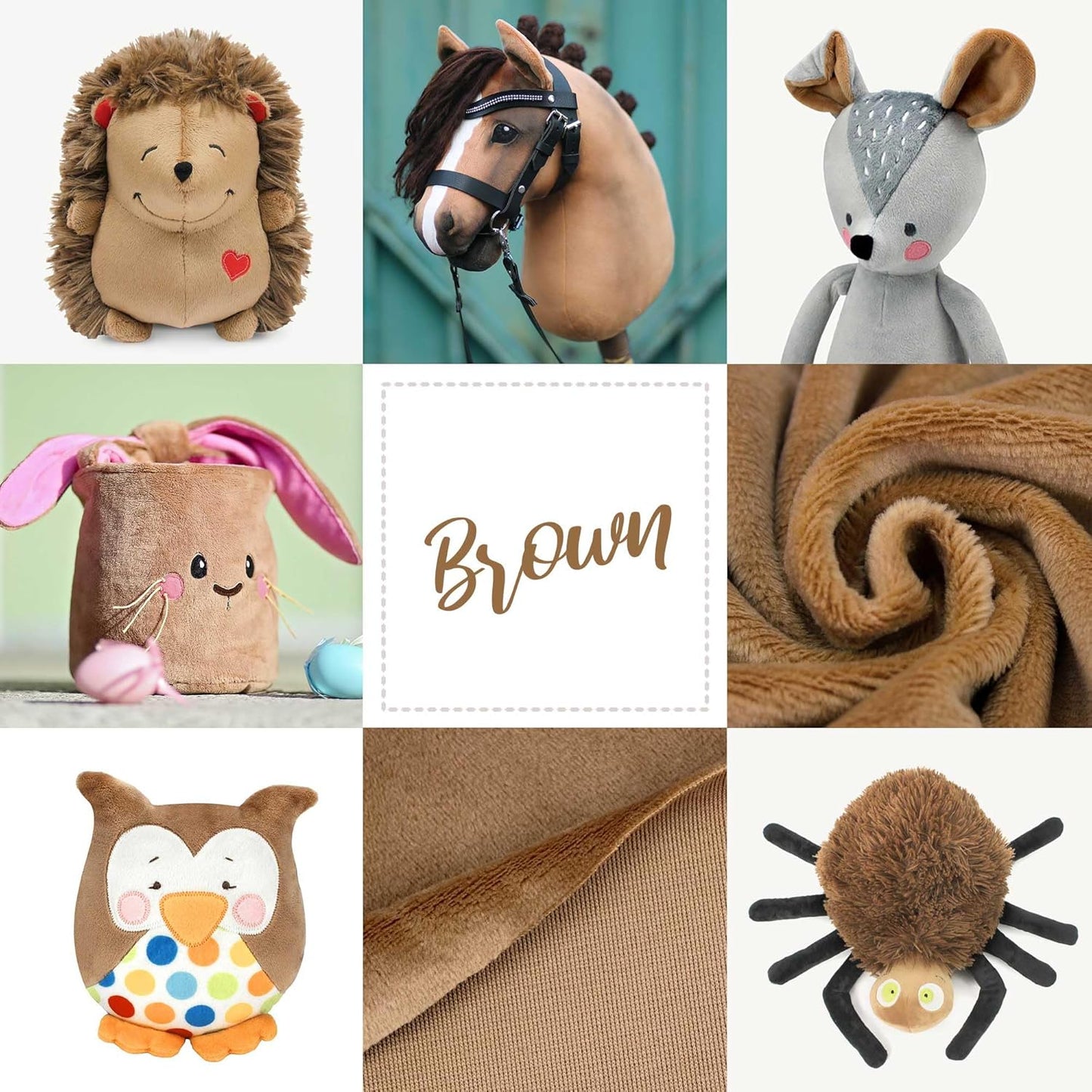 kullaloo Plush Fabric | Solid Brown Minky Fabric for Sewing (Pack of 2) | Super Soft Cuddle Material | 39.5x29.5 | Plushies, Baby Blankets, Pillows, Dog Beds, Cat Beds, Baby Accessories, Apparel