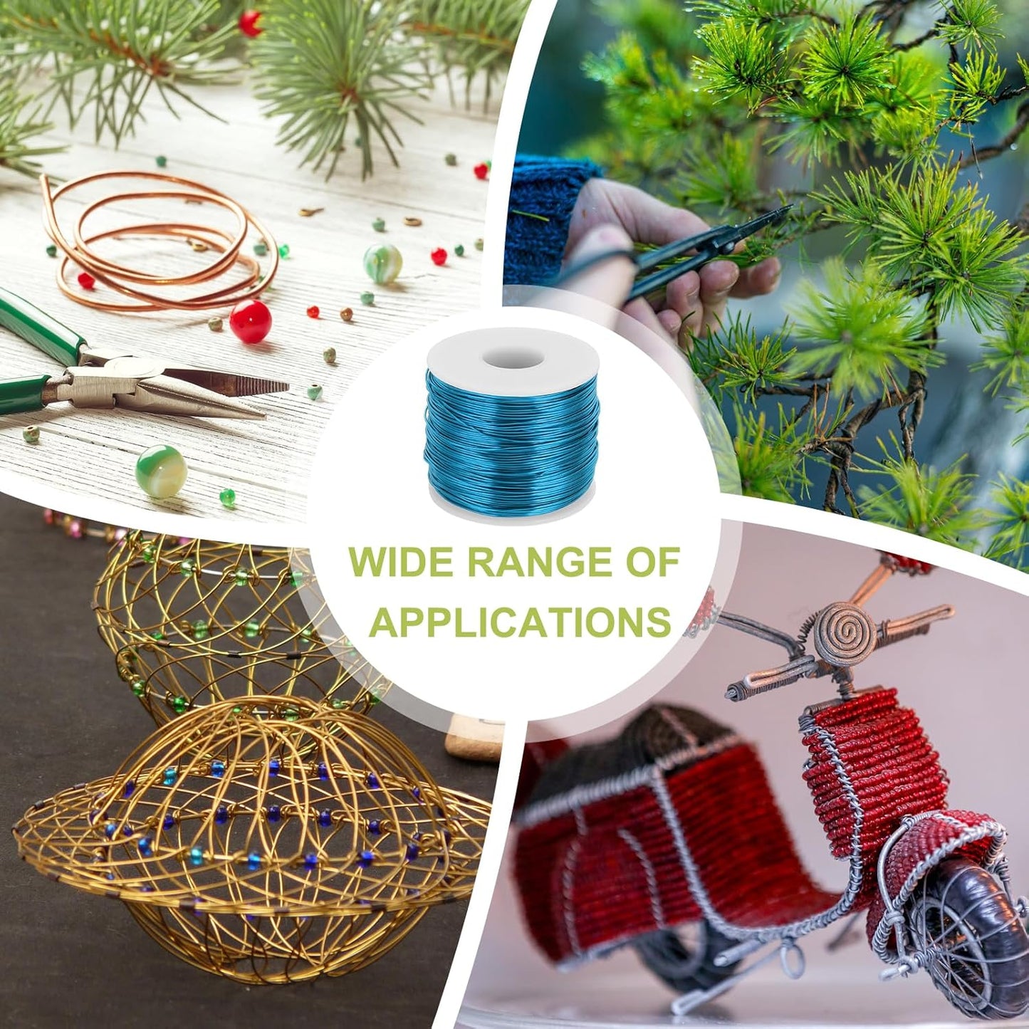 MECCANIXITY 18 Gauge Anodized Aluminum Craft Wire Bendable Bonsai Training Wire 492 Feet 1mm for Sculpting Crafts Wreath Floral Beading Jewelry Making, Blue