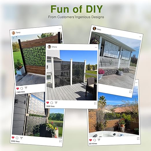 Casaphoria Metal Privacy Screen Outdoor, 72" H x 47" W Freestanding Decorative Privacy Screen for Patio Deck Balcony Garden with Stable Base, Black-Boris
