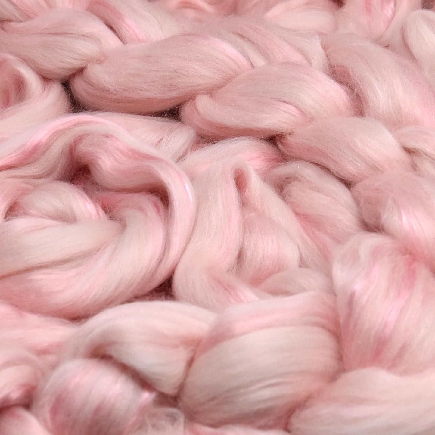 Merino Silk Luxe Tonal Designer Blend. Superfine Merino, Mulberry Silk, Tussah Silk. Top Roving for Spinning or Felting. Fleur de Rose 4oz