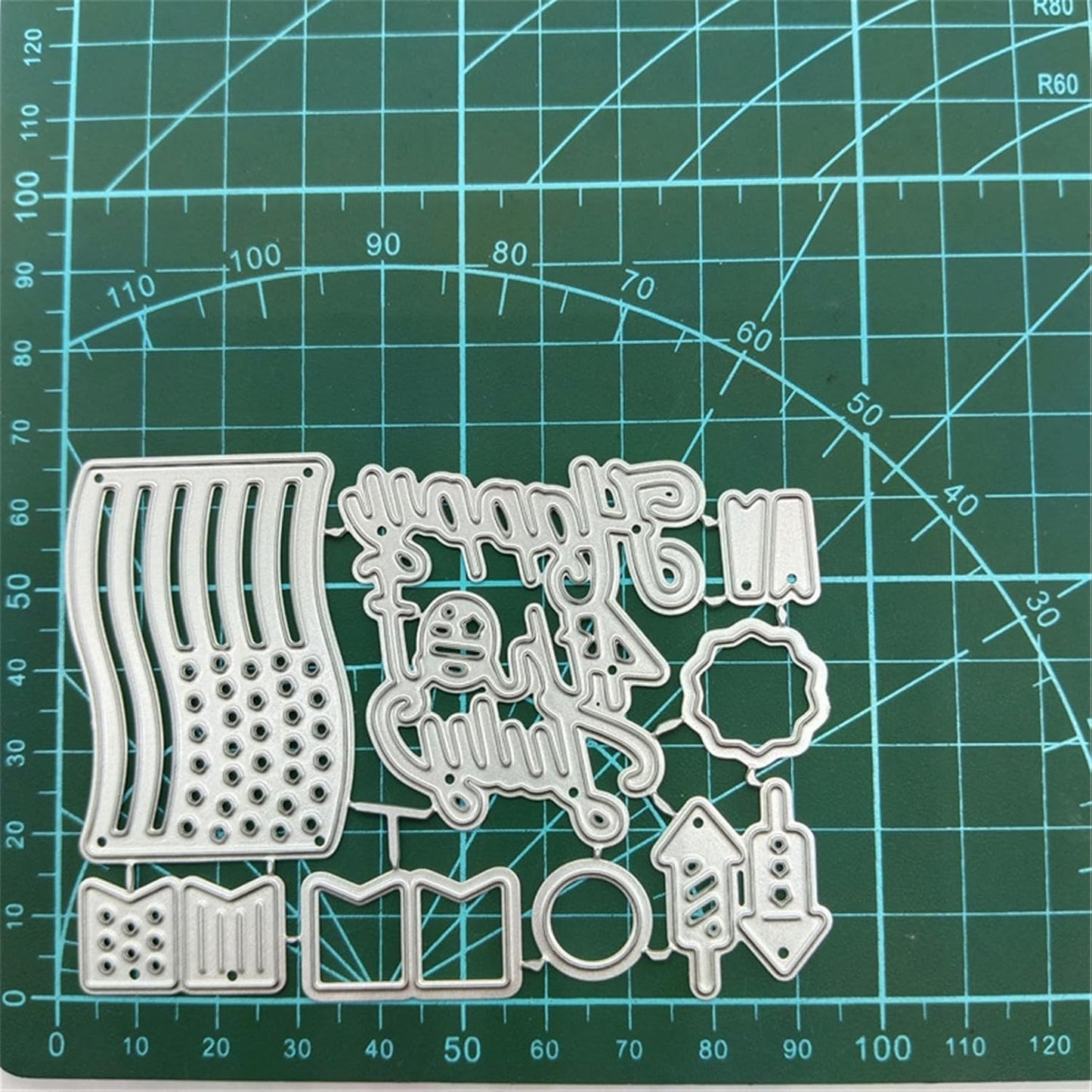 Cutting Dies Metal Stencils Scrapbooking Tools DIY Embossing Template for Paper Card Making Album Arts Crafts Supplies (Happy Independence Day-9.5x7.6cm)