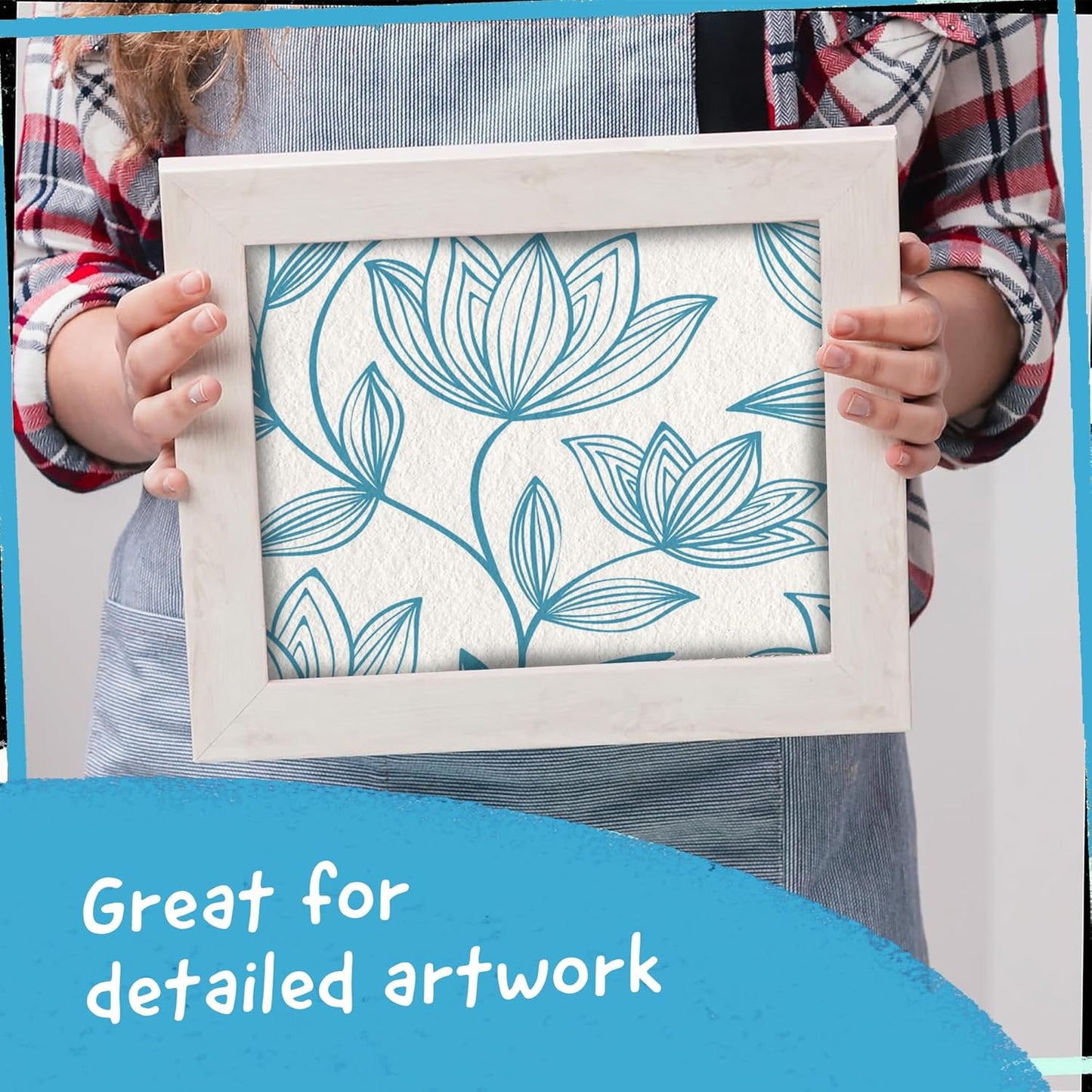 4 Dual Tip Blue Paint Pen Metallic - Fine Tip & Medium Acrylic Markers - Blue Paint Marker for Metal, Wood, Rock Painting, Canvas, Ceramic, Glass, Fabric, Leaf and Plastic - Water-based Ink