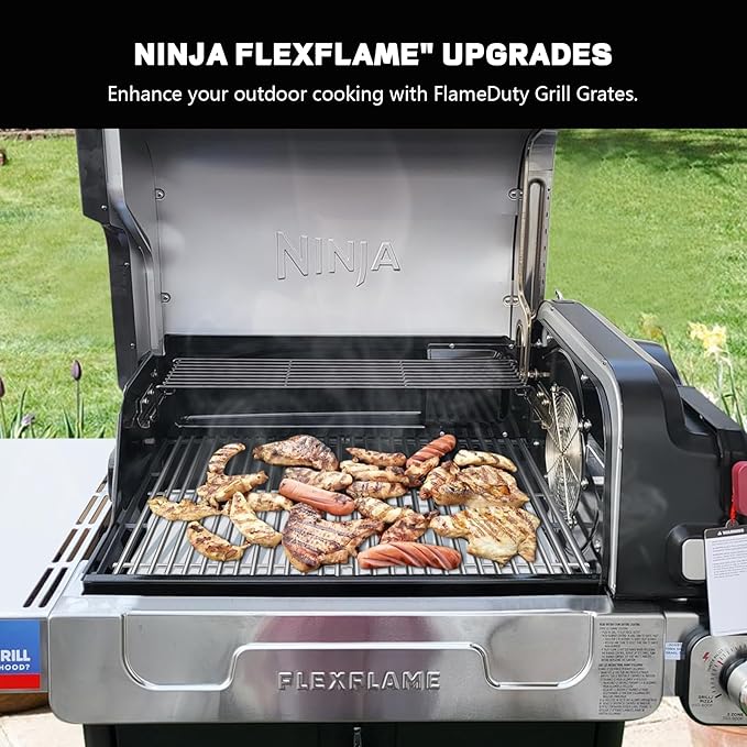 SUS304 9MM Stainless Steel Grill Grates for Ninja FlexFlame PG300 Series,XSKGRILLGRATE Upgrades Premium Grill Grates Durable,Easy to Clean,Heat Retaining,Upgrade for FlexFlame Grill Accessory,Set of 2