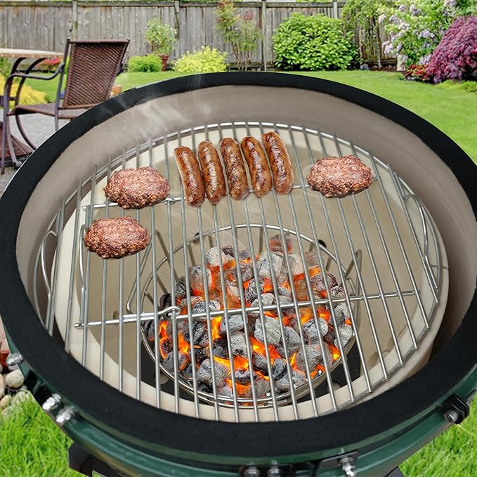 onlyfire Charcoal Ash Basket Fits Small Big Green Egg, Stainless Steel Charcoal Holder with Handles, Grilling Accessories for Better Airflow