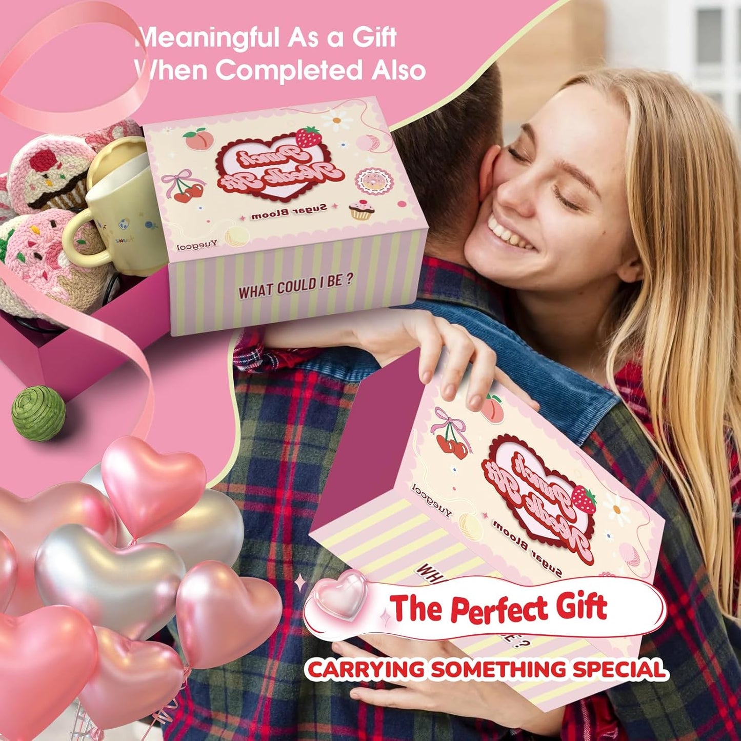 yuegool 6PCS Punch Needle Coaster Kit,Easy DIY Embroidery Set for Beginners, Kids & Adults with Patterns, Tools, Yarns, Hoop, Instructions & Coaster Holder