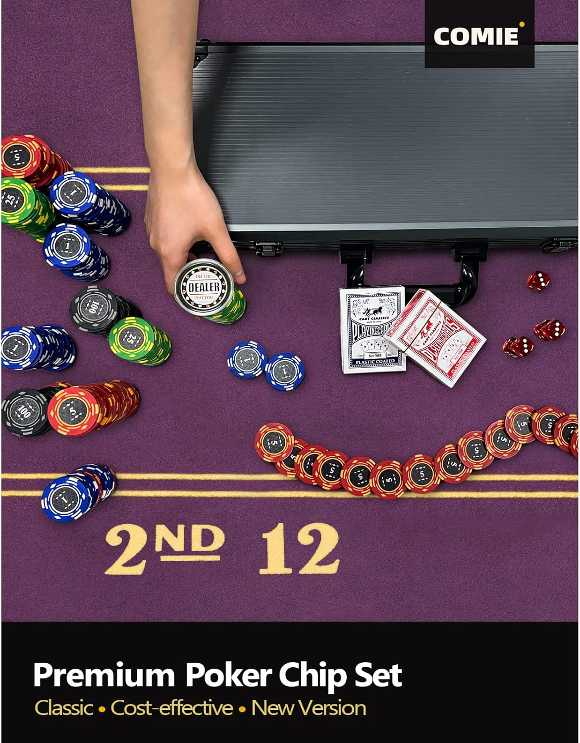 Clay Poker Chips,400PCS 14 Gram Chip Set with Deluxe Travel Case, Numbered Chips,Poker for Texas Holdem Blackjack Gambling…