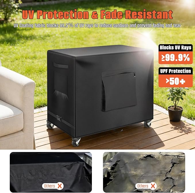 Kovshuiwe Outdoor Dining Cart Cover - Heavy Duty Waterproof Cover for Royal Gourmet Cart Flattop Worktable PC3401S & PC3401B, Compatible with 40 inch Outdoor Utility Cart-40 x 24 x 32 Inch