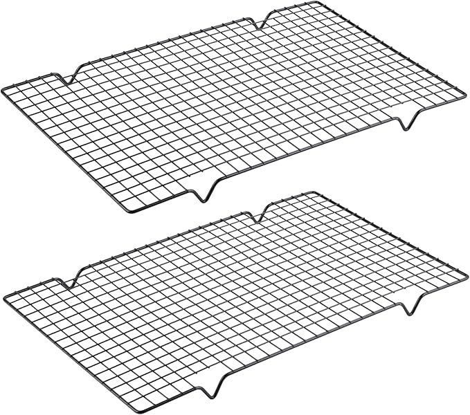 2PCS Cooling Racks for Baking and Cooking - 10"x16" Stainless Steel Wire Racks, Oven Safe & Dishwasher Safe, Heavy Duty Cooling Racks for Cookies, Cakes, Roasts & More