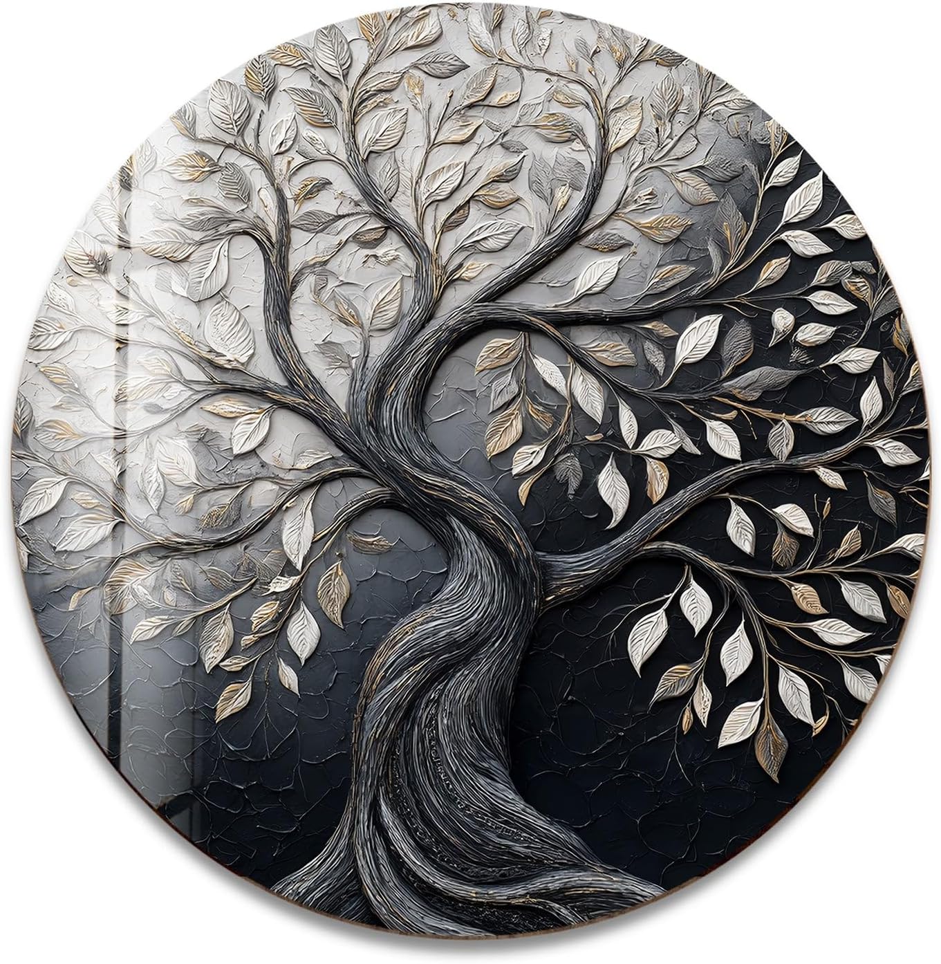 My Photostation.com 27.5''(70cm) Diameter Twilight Tree of Life Round Glass Wall Art Tempered Glass Printing Wall Decor Large Wall Art Wall Hangings