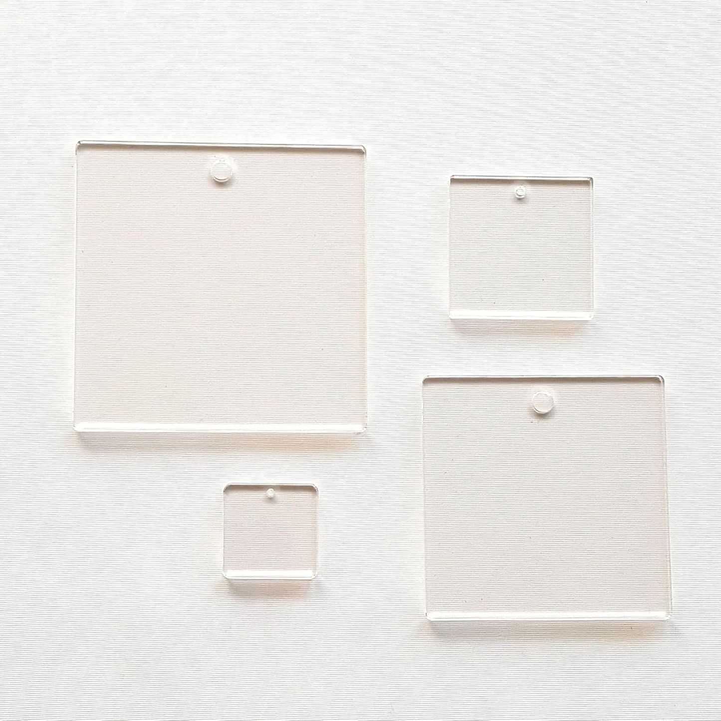 25 Acrylic Square Clear with Hole (Select Size) (0.5")