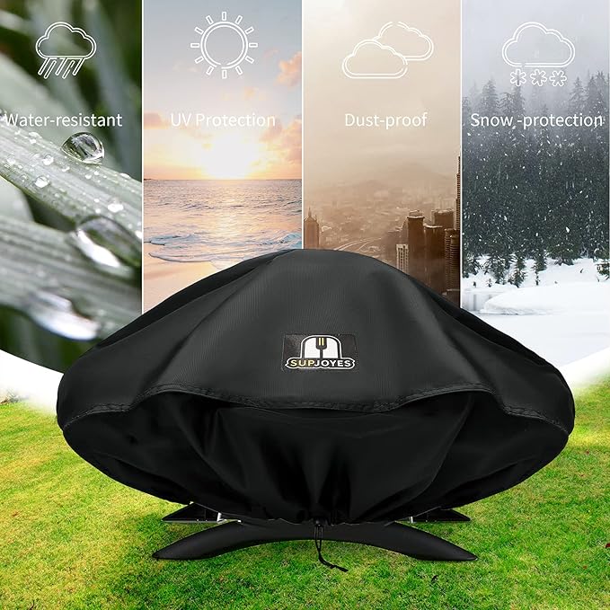 SUPJOYES Grill Cover for Weber Q Series Grills, Portable BBQ Cover for Weber Q1200, Q1000 and Q100 Series