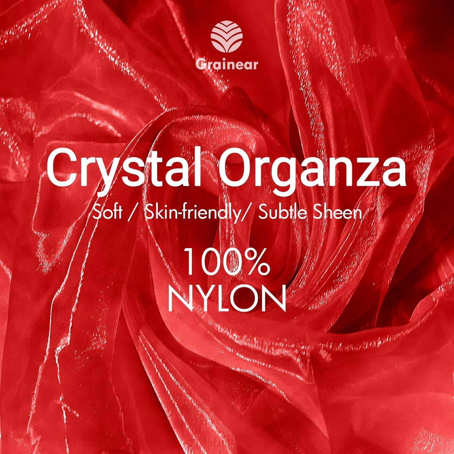 Red Organza Fabric – 44" x 5 Yards Wide Sheer Tulle for Wedding Arch Draping, Gowns, Table Runners, Party Decor, Curtains & DIY Crafts – Translucent Fabric for Elegant Projects