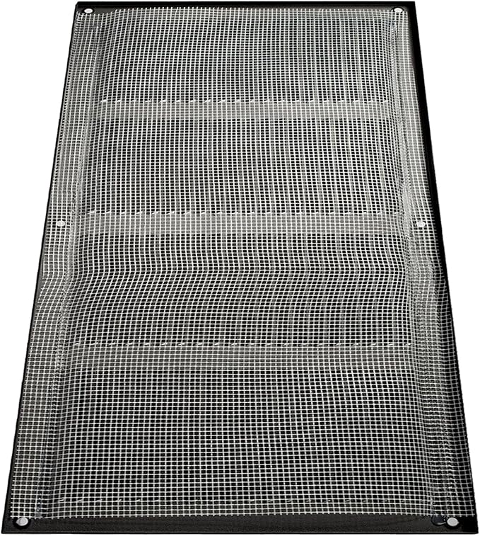 Repa Market Air Vent Cover 16x8 Inch (Outer Dimensions) Anthracite Galvanized Steel Louvered Grill Cover with Mesh Screen/Wall or Ceiling Vent/HVAC Register for Indoor and Outdoor Ventilation