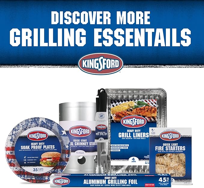 KINGSFORD Heavy Duty Deluxe Charcoal Chimney Starter | BBQ Chimney Starter for Charcoal Grill and Barbecues, Compact Easy to Use Chimney Starters and BBQ Grill Tools, Silver