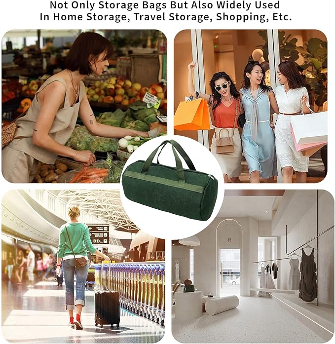 Grill Accessory Storage Bag, 24"" Extra Thick Canvas Grill Utensil Storage Bag, Double Zipper Grill Tool Storage Bag, BBQ Tool Storage Bag Carry Bag for Camping Hiking Barbecue, Dark Green