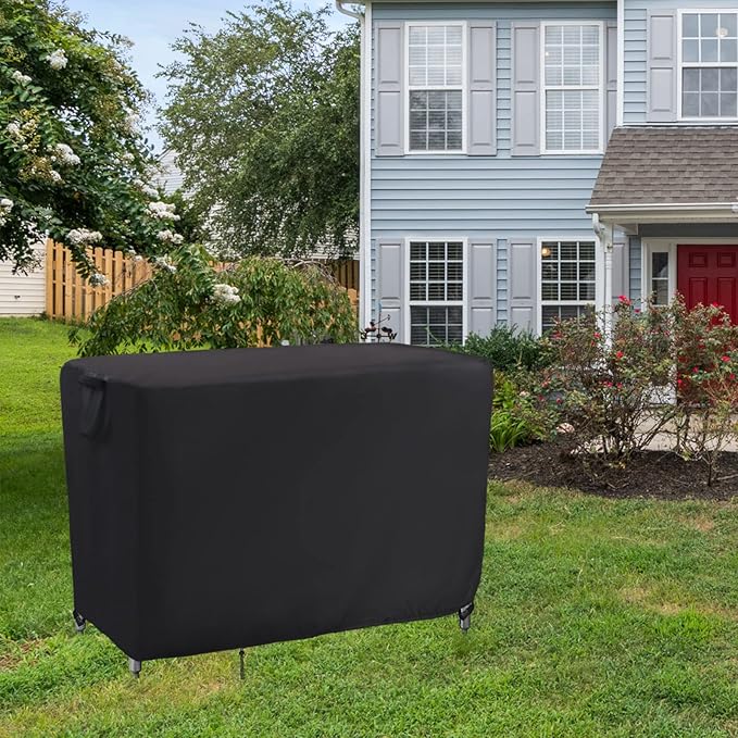 Kingling Outdoor Table Cover 48 Inch, Waterproof Stainless Steel Table Cover Metal BBQ Table Covers Weather Protection for Patio Kitchen Work/Prep Tables - 48''L x 24''W x 35''H(Black)