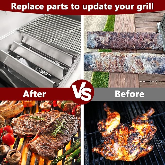 Hiorucet Grill Parts 7636 Flavorizer Bars 7638 Grates for Weber Spirit I and Spirit II Series with Front Controls, E310 E320 E330 S310 S320 S330 SP310 SP320 SP330 GS4 for Weber Spirit E310 Grill Parts