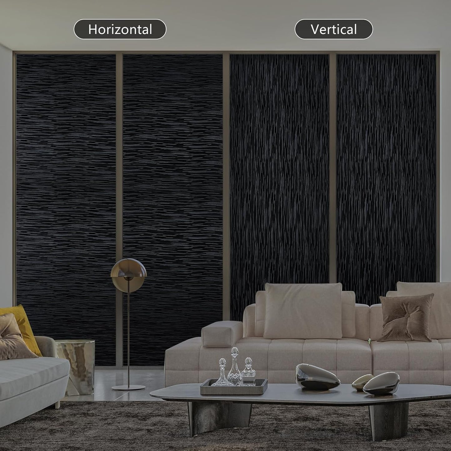 Haton Blackout Window Film, Black Out Sun Blocking Window Cover, Static Cling Frosted Privacy for Glass, Heat Control Darkening Room Coverings Shades Tint for Home Day Sleep, 23.6" x 157.4"