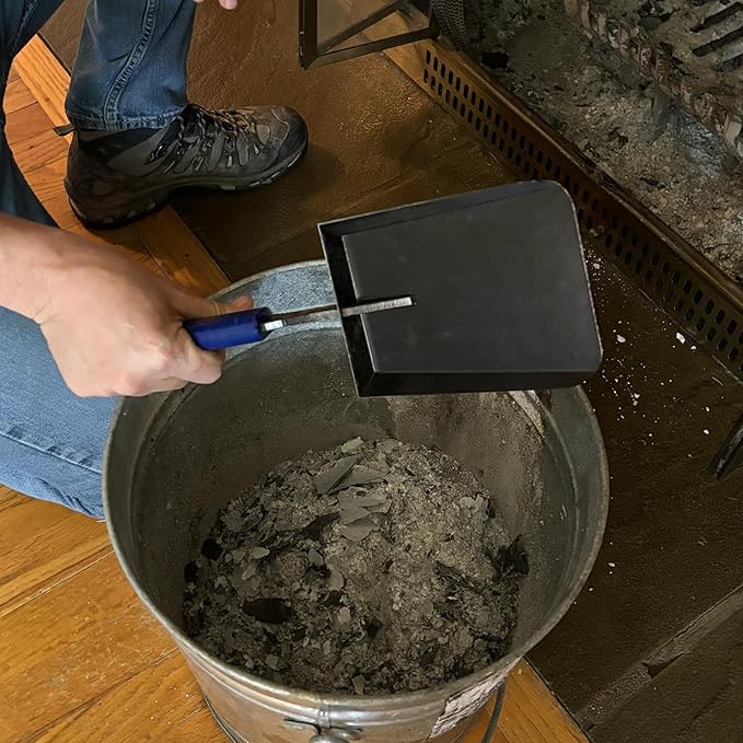 15in Fireplace Ash Shovel for Fire Pit & Indoor Fireplace - Solid Iron Gardening Shovel