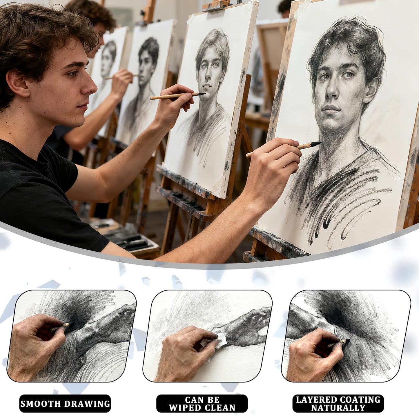 Charcoal Powder for Drawing - Fine Art Charcoal's for Sketching, Shading & Blending - Professional Charcoal Art Supplies for Artists (8 Ounces)