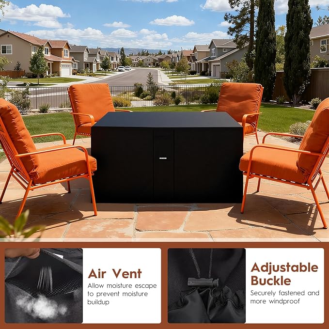 Fire Pit Cover Rectangle Outdoor 42"L x 24"W x 24"H Heavy-Duty Waterproof 600d Oxford Fading Resistant Tear-Resistant Patio Gas Fire Pit Table Cover Coffee Table Cover for 42 Inch Fire Pit Table